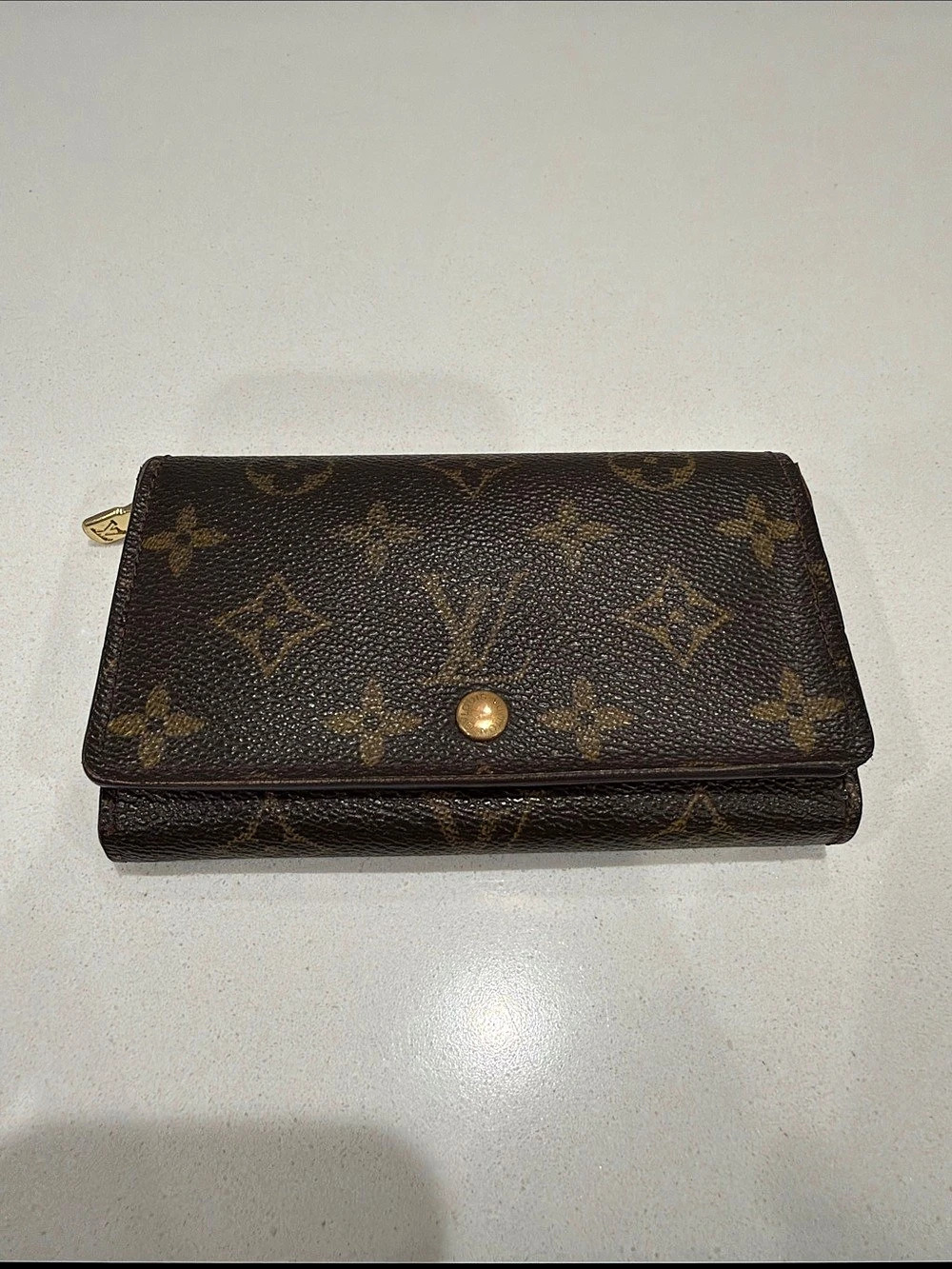 Louis Vuitton Porte-Monnaie Billets Trésor Wallet Brown, good used condition